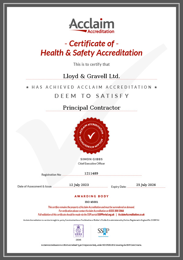 Health and safety certification